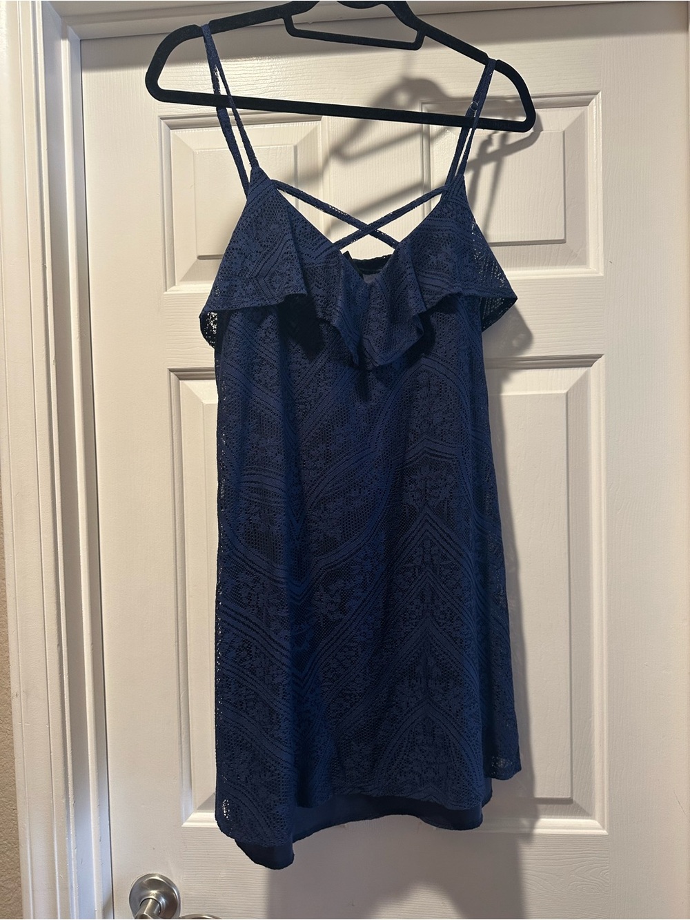 BeBop Navy Lace Slip Dress